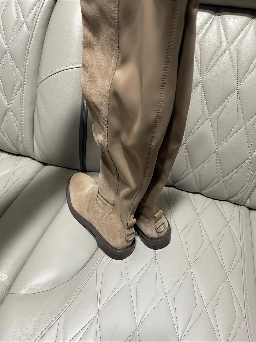 Sam Edelman Over-the-Knee Suede Boots in Taupe